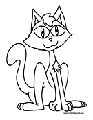 Halloween Cat Coloring Page 3
