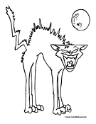 Halloween Cat Coloring Page 4