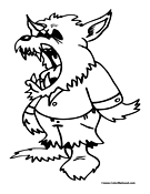 Werewolf Costume Coloring Page