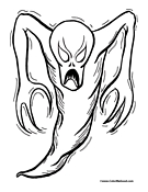 Scary Ghost Coloring Page