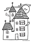 Haunted House Coloring Page
