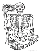 Skeleton Coloring Page 2