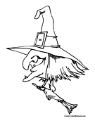 Witch Coloring Page 1