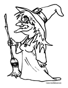 Witch Coloring Page 2