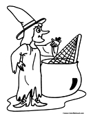 Witch Coloring Page 4