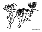 Animals with Jewish Menorah