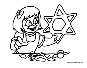 Girl Making Hanukkah Activity