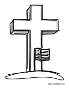 Memorial Cross and Flag