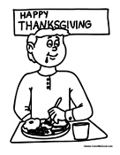 Happy Thanksgiving Eating Turkey