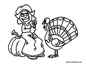 Thanksgiving Turkey and Girl