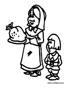 Pilgrim Mom and Son