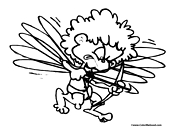Cupid Flying Coloring Page