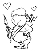 Cartoon Cupid Coloring Page 2