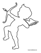 Cupid Cutout Outline Coloring
