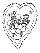 Heart with Flowers for V-Day