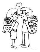 People in Love Coloring Page