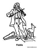 Man Playing Fiddle with Dog