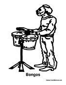 Man Playing the Bongos