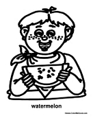 Kid Eating Watermelon