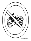No Motorcycles Sign Coloring Page