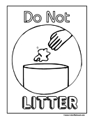 Do Not Litter Sign Coloring Page