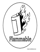 Flammable Sign Coloring Page