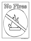 No Fires Sign Coloring Page