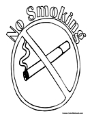 No Smoking Sign Coloring Page
