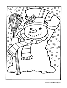 Snowman Snow Coloring Page