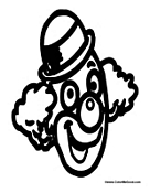 Clown Head Coloring Page