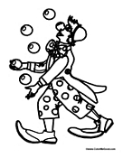 Clown Juggling Coloring Page