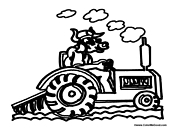Cow on a Tractor
