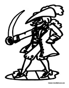 Pirate Costume Coloring Page