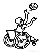 Boy in Wheelchair Playing Basketball
