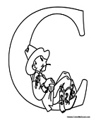 Alphabet Coloring - C is for Cowboy