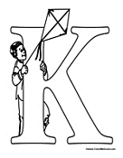 Alphabet Coloring - K is for Kite