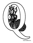 Alphabet Coloring - Q is for Queen