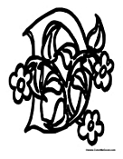 Flower Alphabet ABCs - Letter D