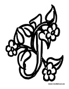 Flower Alphabet ABCs - Letter J