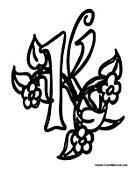 Flower Alphabet ABCs - Letter K