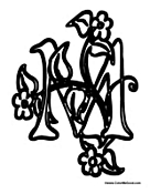 Flower Alphabet ABCs - Letter M