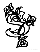 Flower Alphabet ABCs - Letter S