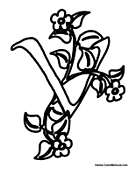Flower Alphabet ABCs - Letter V