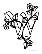 Flower Alphabet ABCs - Letter W