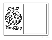 Voting Ballot Coloring Page