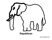 Republican Elephant Coloring
