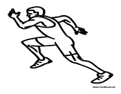 Man Running Track and Field