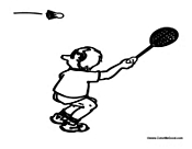 Boy Playing Badminton