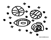 Sports Equipment Coloring Page