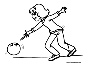 Girl Bowling Coloring Page 9